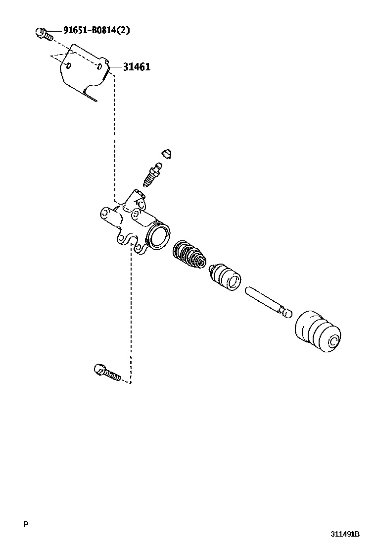 Toyota YARIS 离合器分离缸 EPC diagram — 311491B