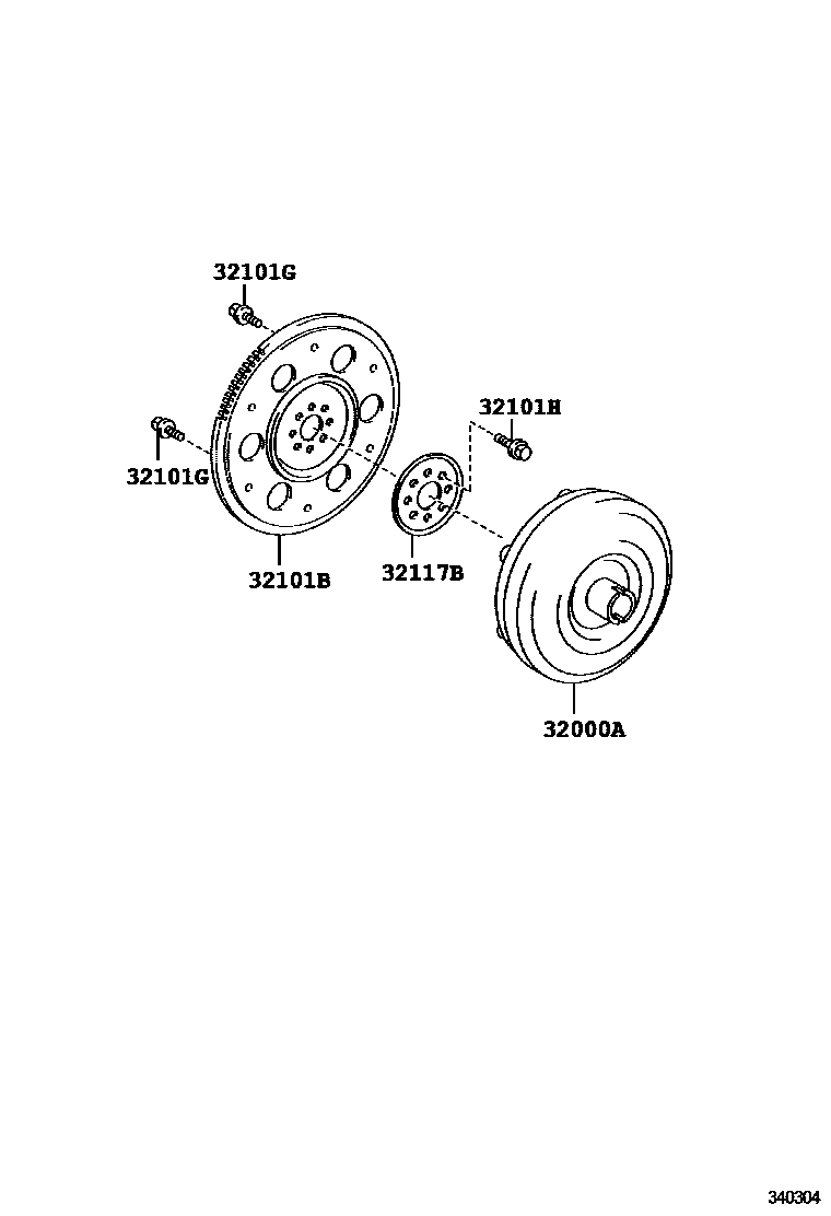 Toyota YARIS 变矩器、前油泵(CVT) EPC diagram — 340304