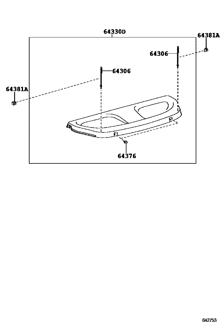 Toyota YARIS 底板和底板装饰罩 EPC diagram — 642753