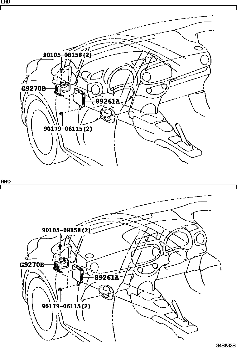 Toyota YARIS 电子控制系统 EPC diagram — 84B883B