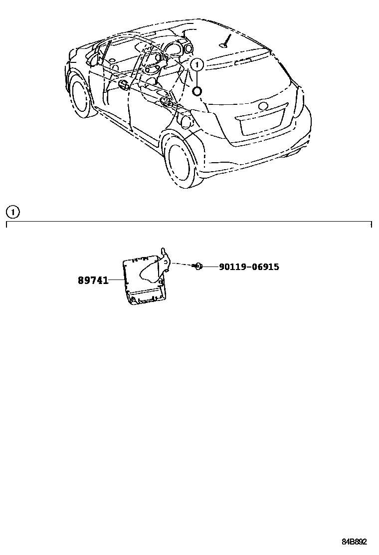 Toyota YARIS 遥控门锁 EPC diagram — 84B892