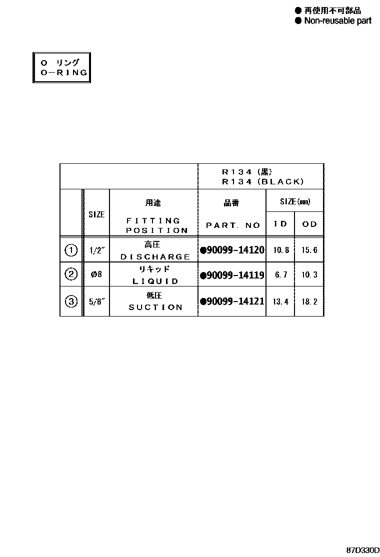 Toyota YARIS Heating & Air Conditioning - Cooler Piping EPC diagram — 87D330D