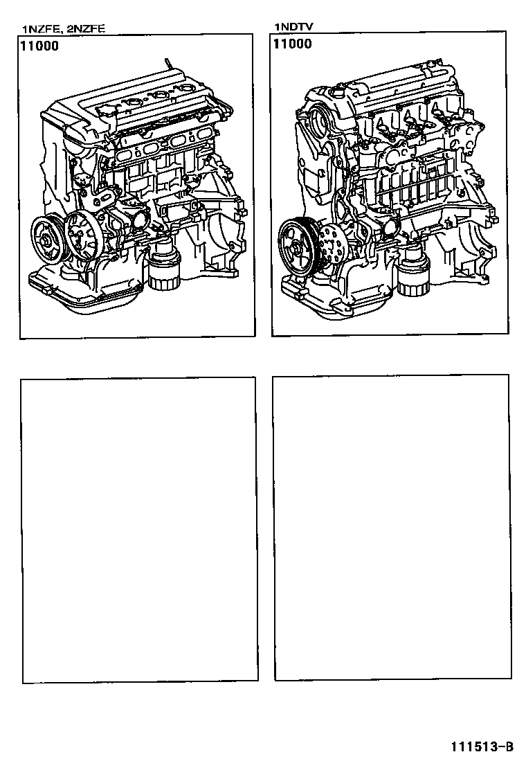 Toyota YARIS Partial Engine Assembly EPC diagram — 111513B