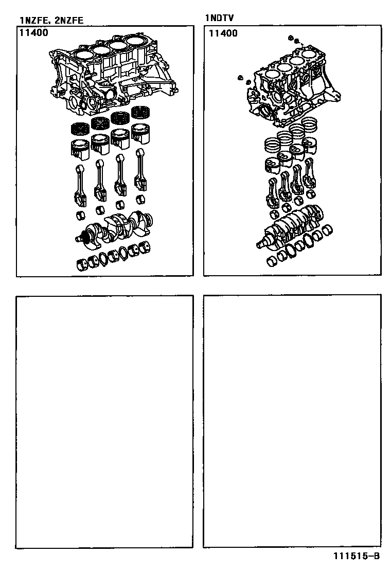 Toyota YARIS Short Block Assembly EPC diagram — 111515B