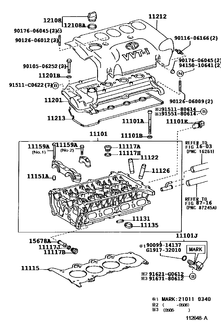 Toyota YARIS Cylinder Head EPC diagram — 112648A