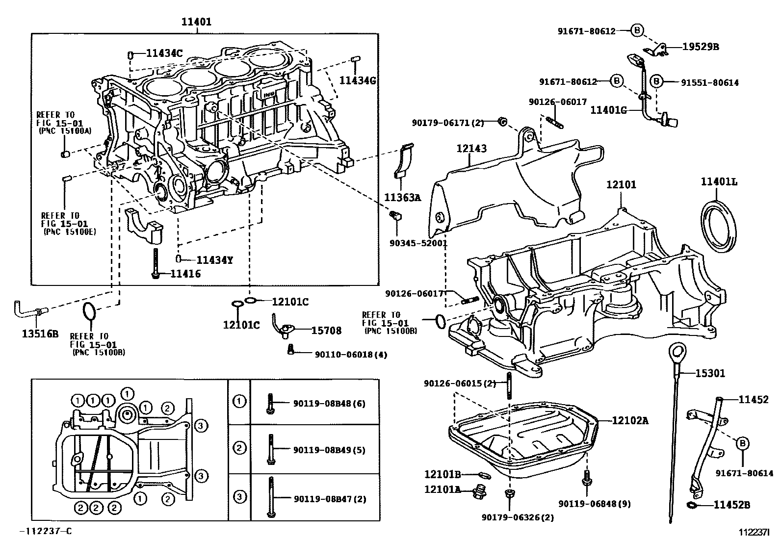 Toyota YARIS Cylinder Block EPC diagram — 112237I
