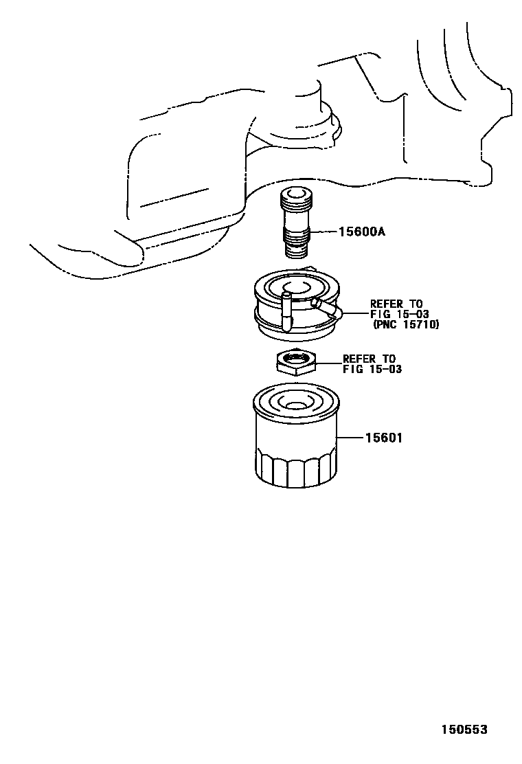 Toyota YARIS Oil Filter EPC diagram — 150553