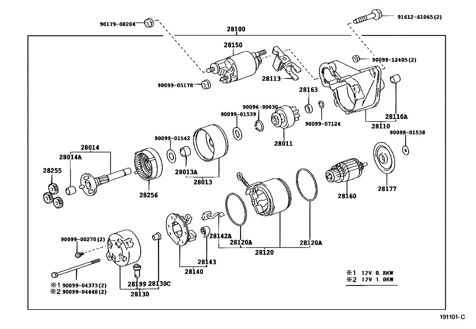 Toyota YARIS 起动机 EPC diagram — 191101C
