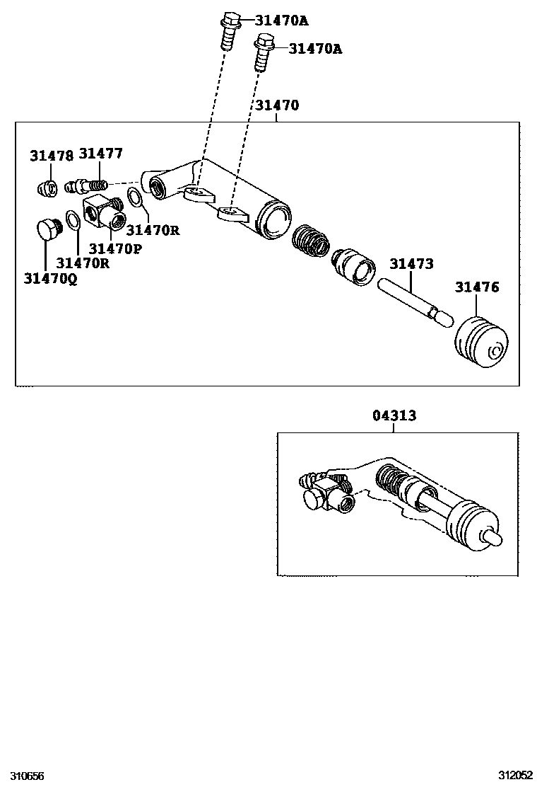 Toyota YARIS 离合器分离缸 EPC diagram — 312052