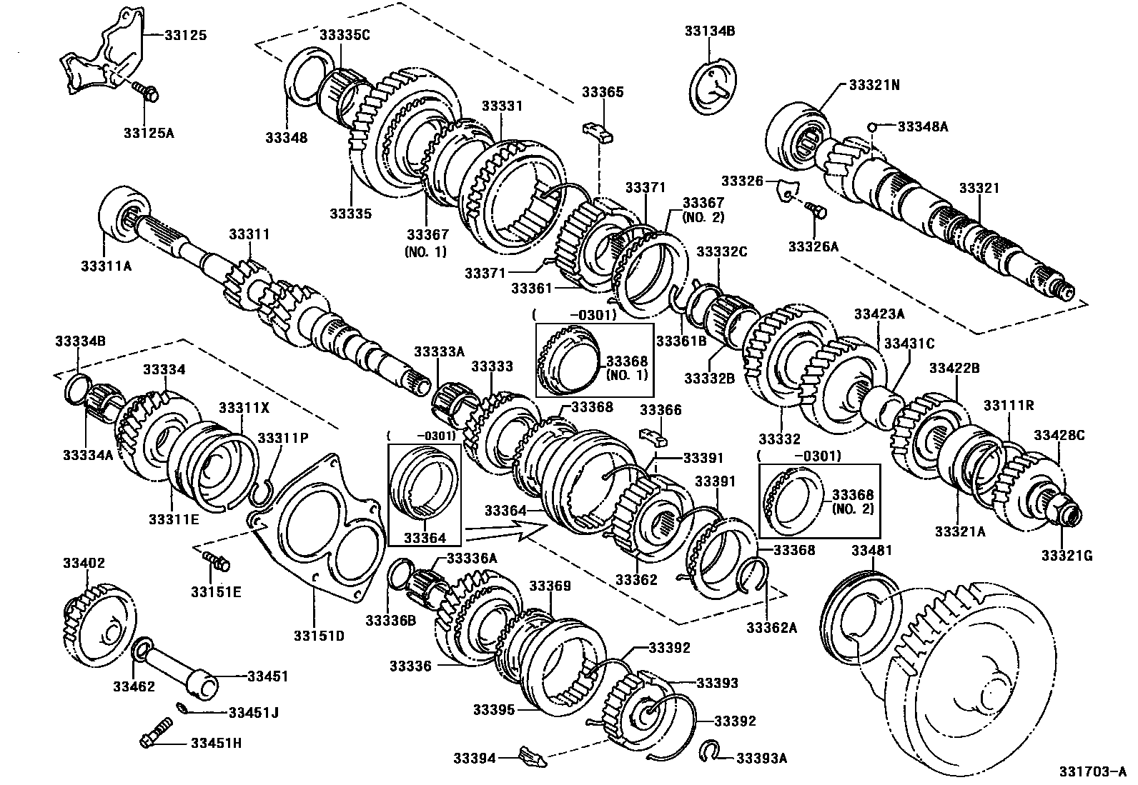 Toyota YARIS 变速器齿轮(MTM) EPC diagram — 331703A