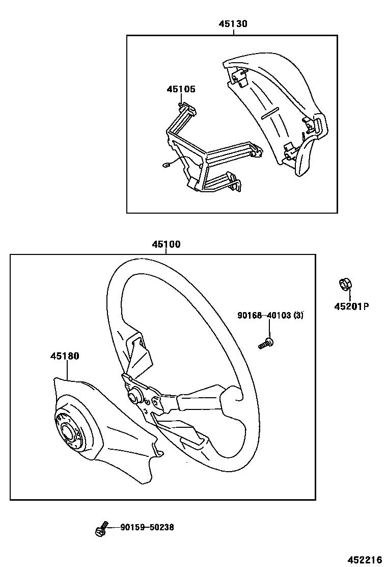Toyota YARIS Steering Wheel EPC diagram — 452216