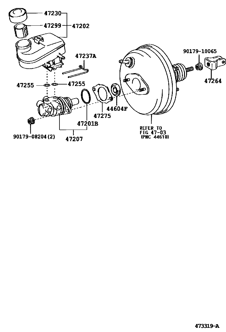 Toyota YARIS 制动总泵 EPC diagram — 473319A