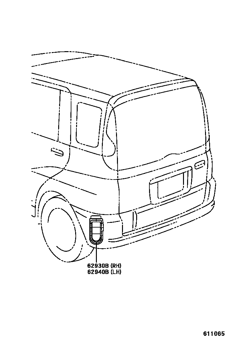 Toyota YARIS 车侧通风装置 EPC diagram — 611065