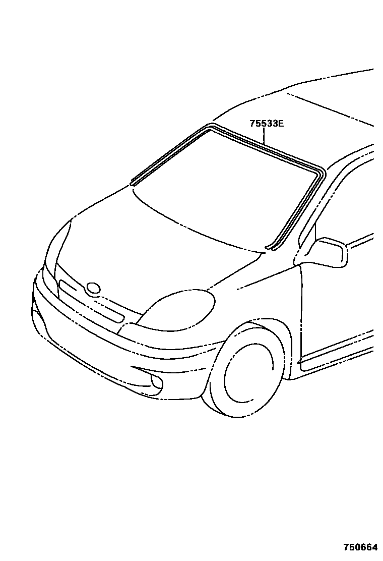 Toyota YARIS 前防护条 EPC diagram — 750664