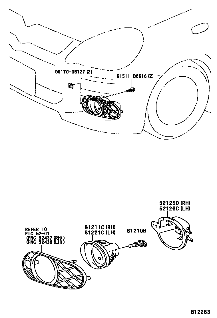 Toyota YARIS Fog Lamp EPC diagram — 812263