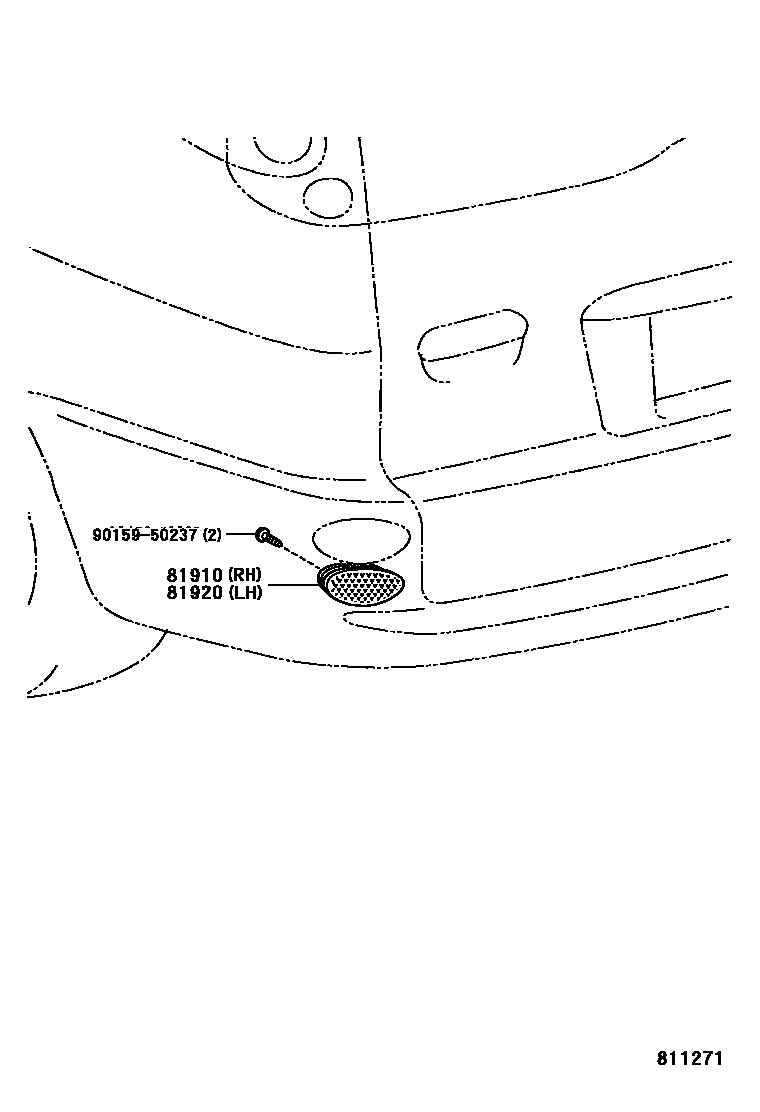 Toyota YARIS reflector EPC diagram — 811271