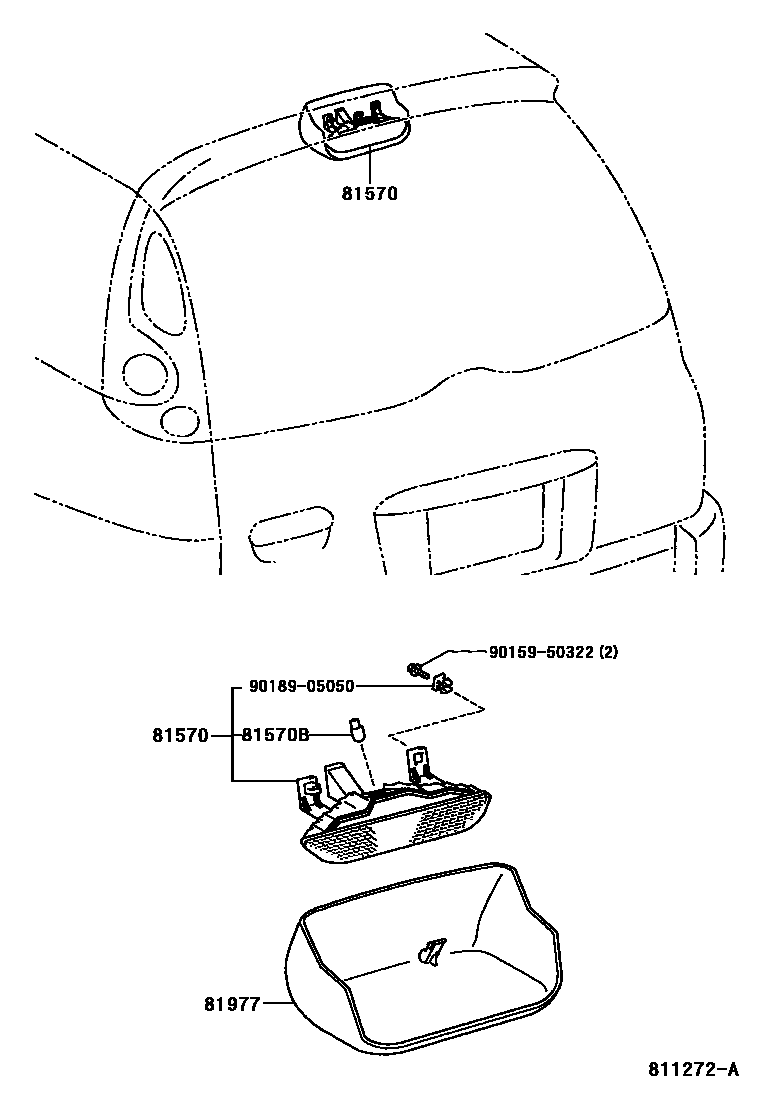Toyota YARIS 高位刹车灯 EPC diagram — 811272A