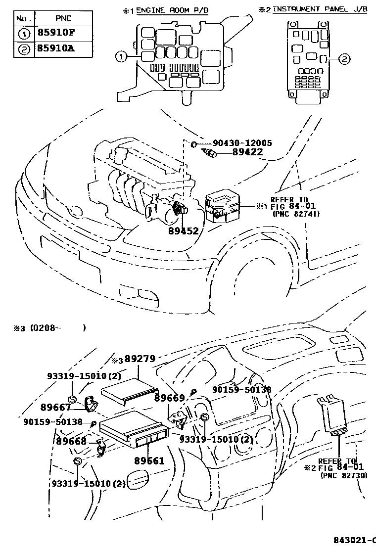 Toyota YARIS 电子燃油喷射系统 EPC diagram — 843021C