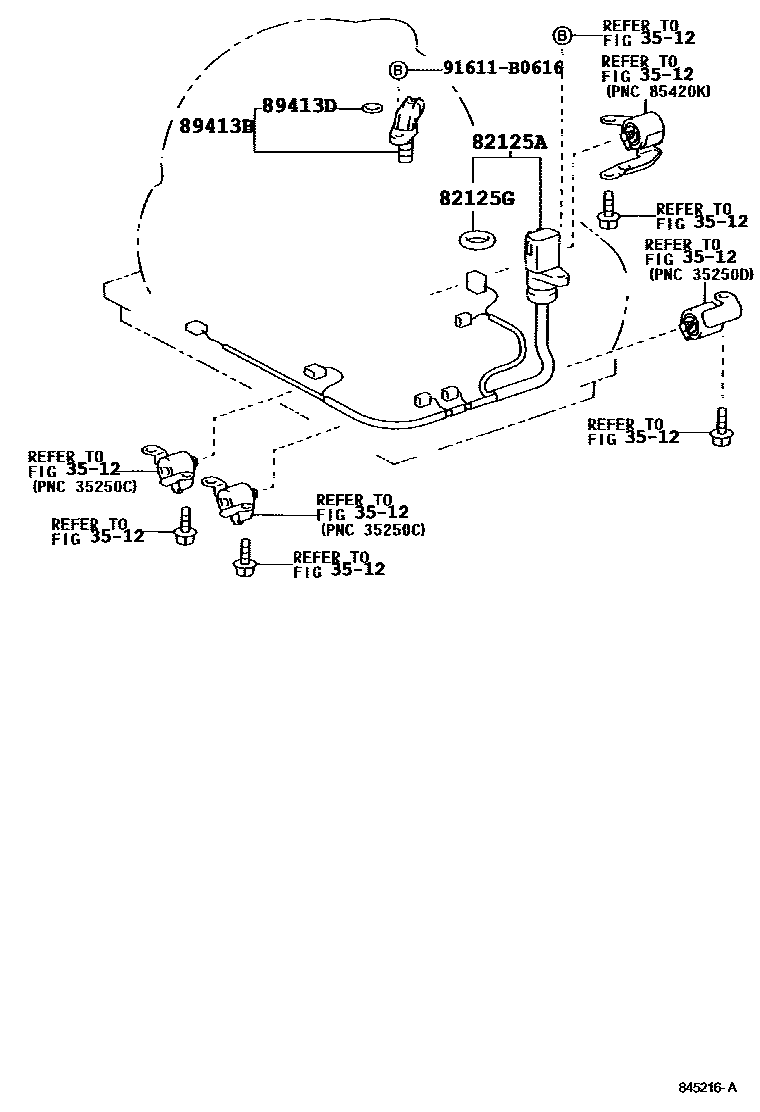 Toyota YARIS 超速档和电子控制变速器 EPC diagram — 845216A
