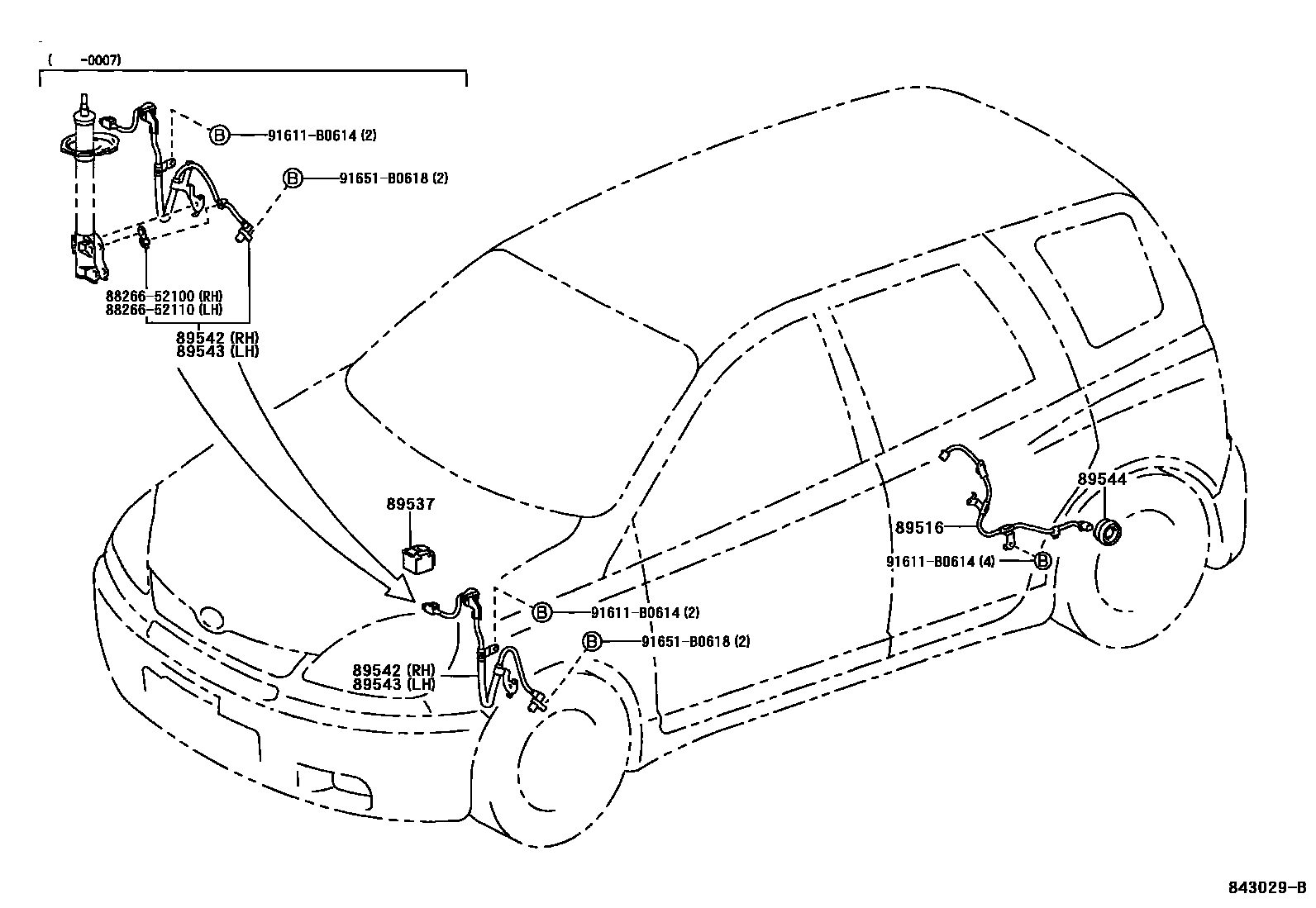 Toyota YARIS ABS 和 VSC EPC diagram — 843029B