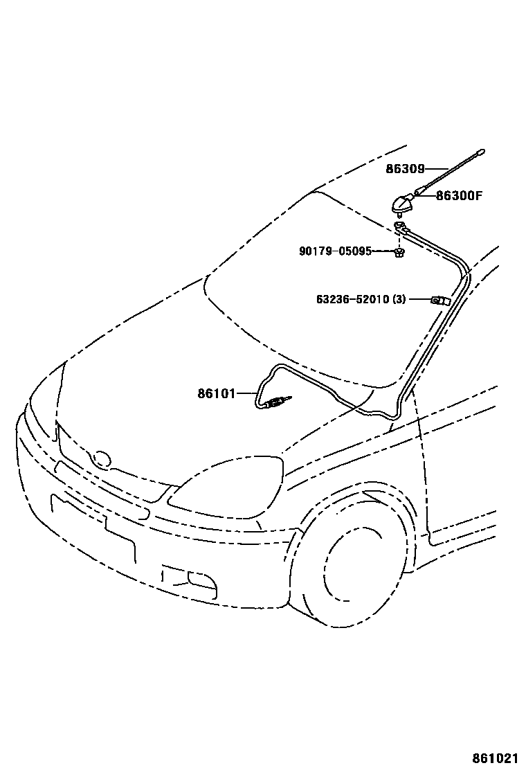 Toyota YARIS antenna EPC diagram — 861021