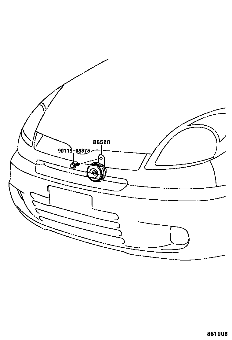Toyota YARIS 喇叭 EPC diagram — 861006
