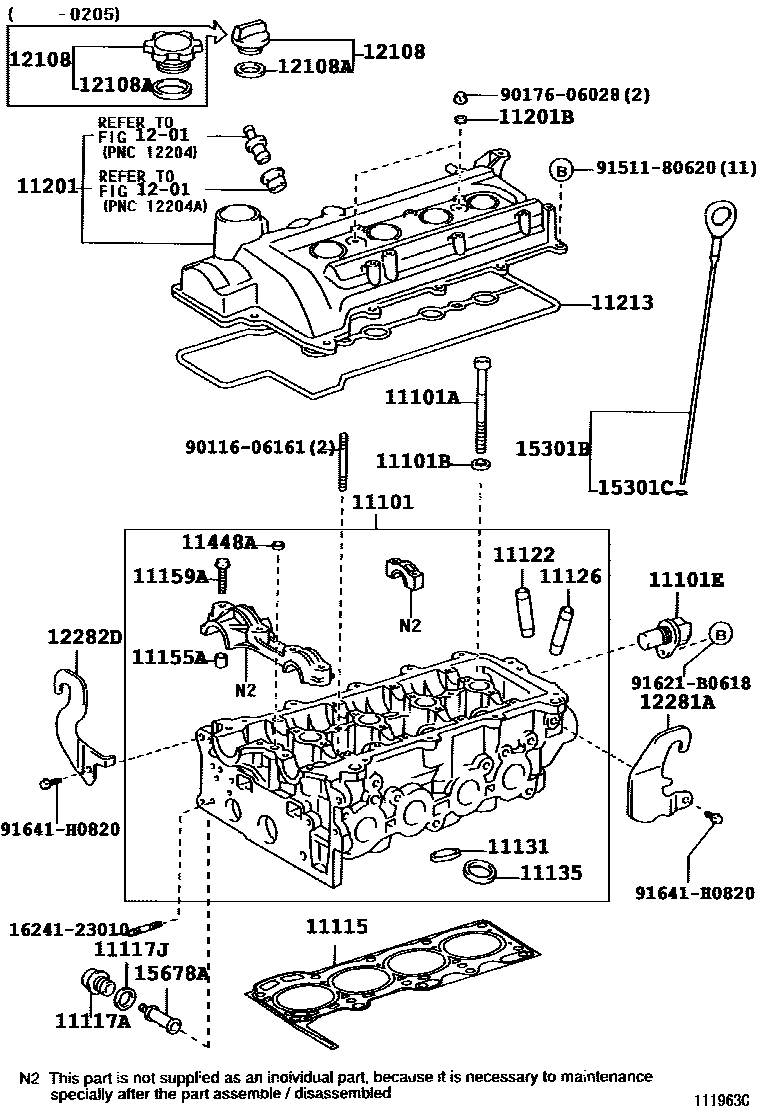 Toyota YARIS Cylinder Head EPC diagram — 111963C