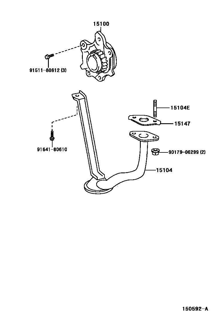 Toyota YARIS Engine Oil Pump EPC diagram — 150592A