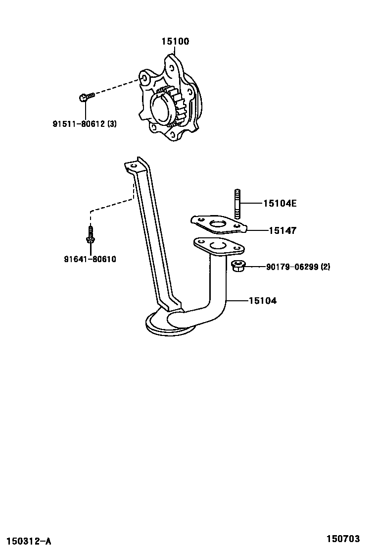 Toyota YARIS Engine Oil Pump EPC diagram — 150703