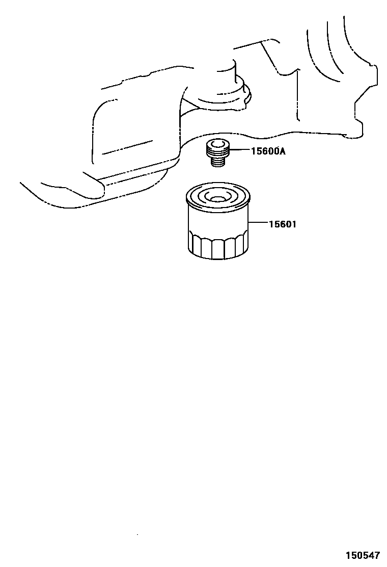 Toyota YARIS Oil Filter EPC diagram — 150547