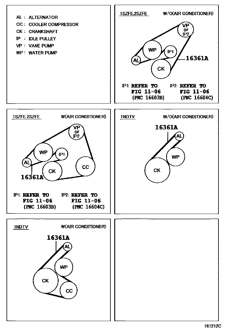 Toyota YARIS V-Belt EPC diagram — 161212C