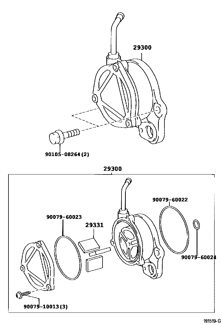 Toyota YARIS 真空泵 EPC diagram — 191519G