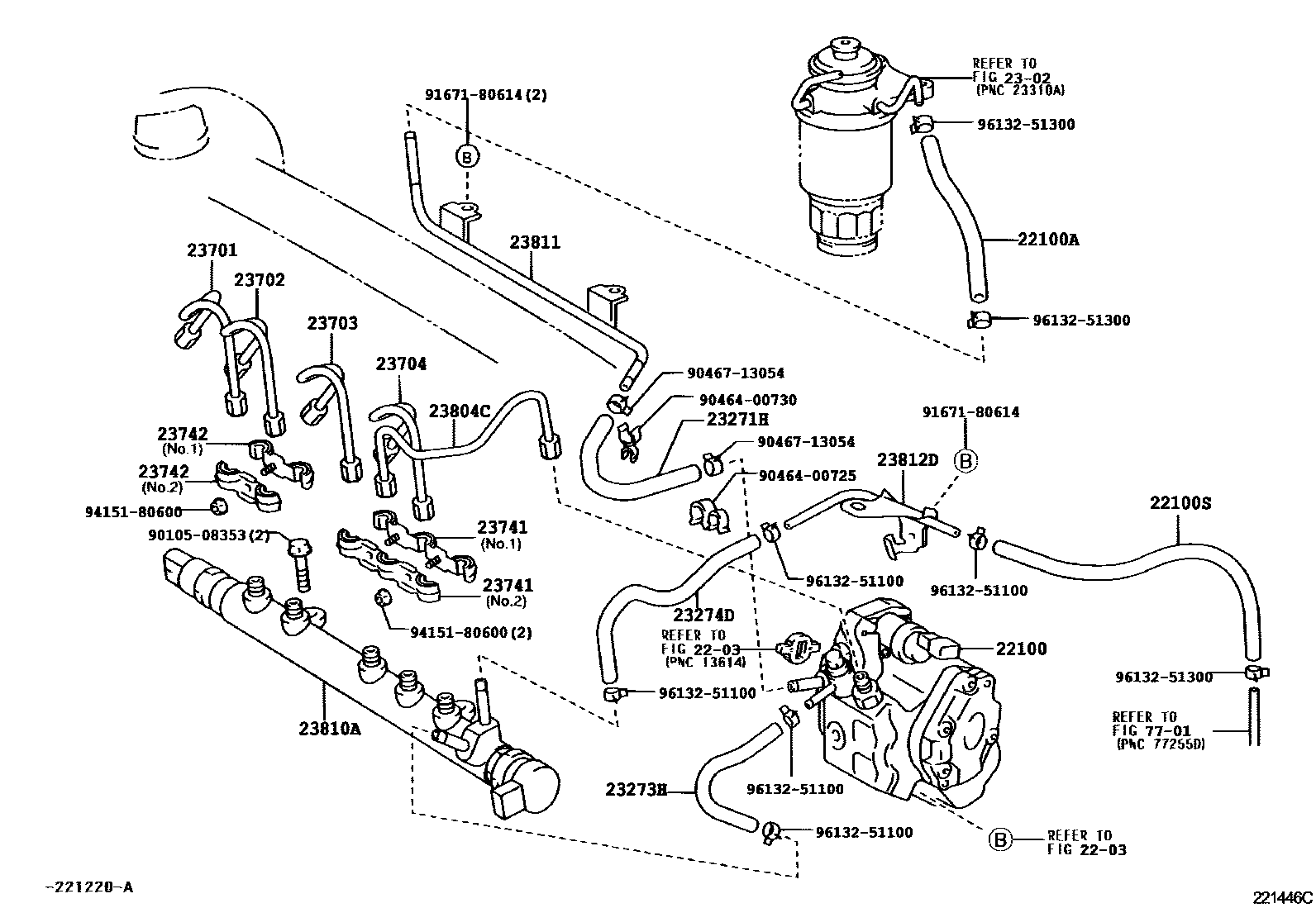Toyota YARIS 喷油泵总成 EPC diagram — 221446C