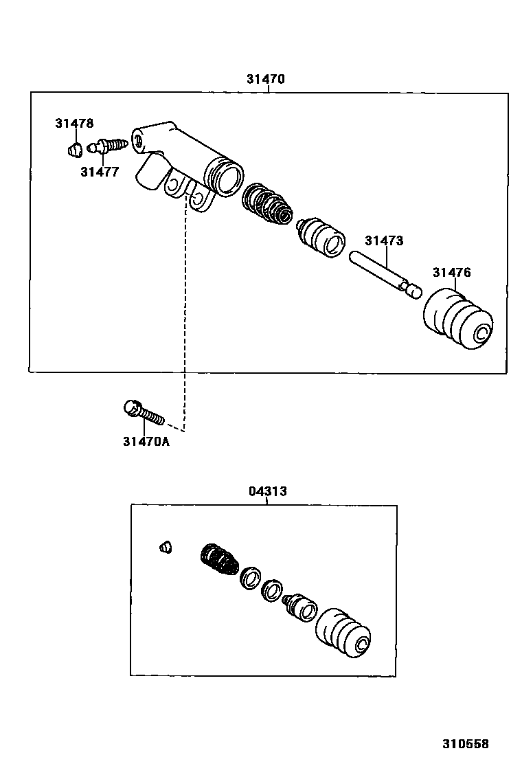 Toyota YARIS 离合器分离缸 EPC diagram — 310558