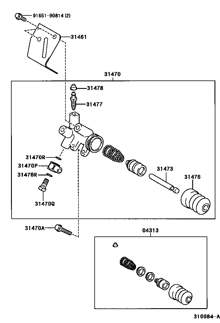Toyota YARIS 离合器分离缸 EPC diagram — 310984A