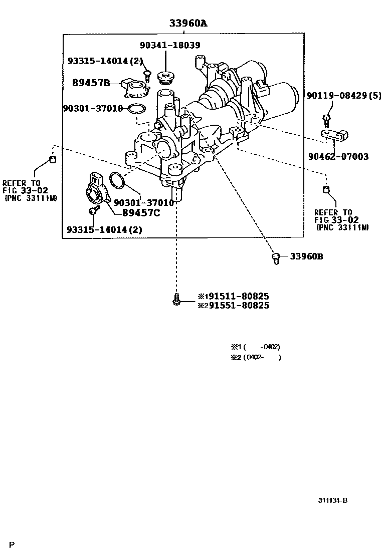 Toyota YARIS 泵和执行器、顺序变速器或多模式手动传动桥 EPC diagram — 311134B