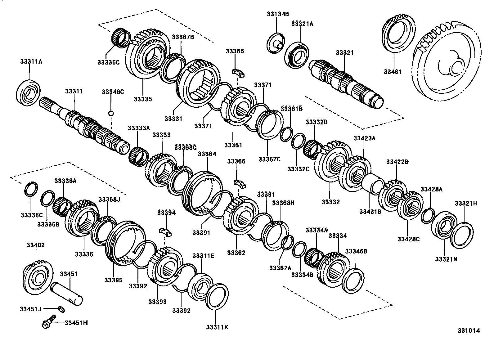 Toyota YARIS 变速器齿轮(MTM) EPC diagram — 331014
