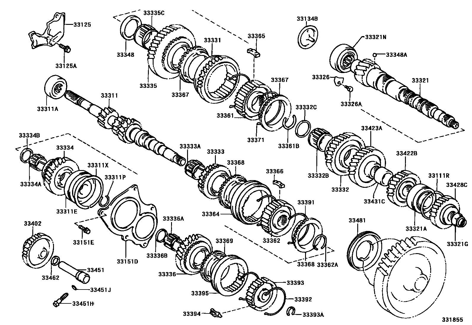 Toyota YARIS 变速器齿轮(MTM) EPC diagram — 331855