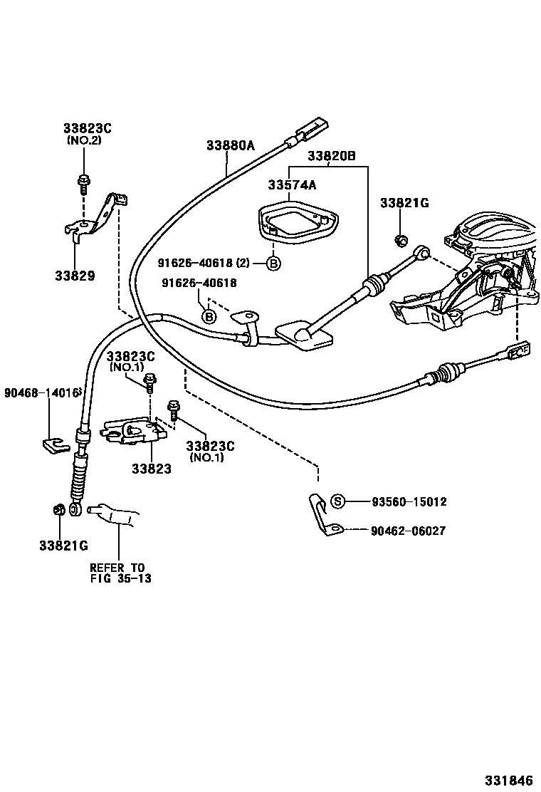 Toyota YARIS Shift Lever & Retainer EPC diagram — 331846