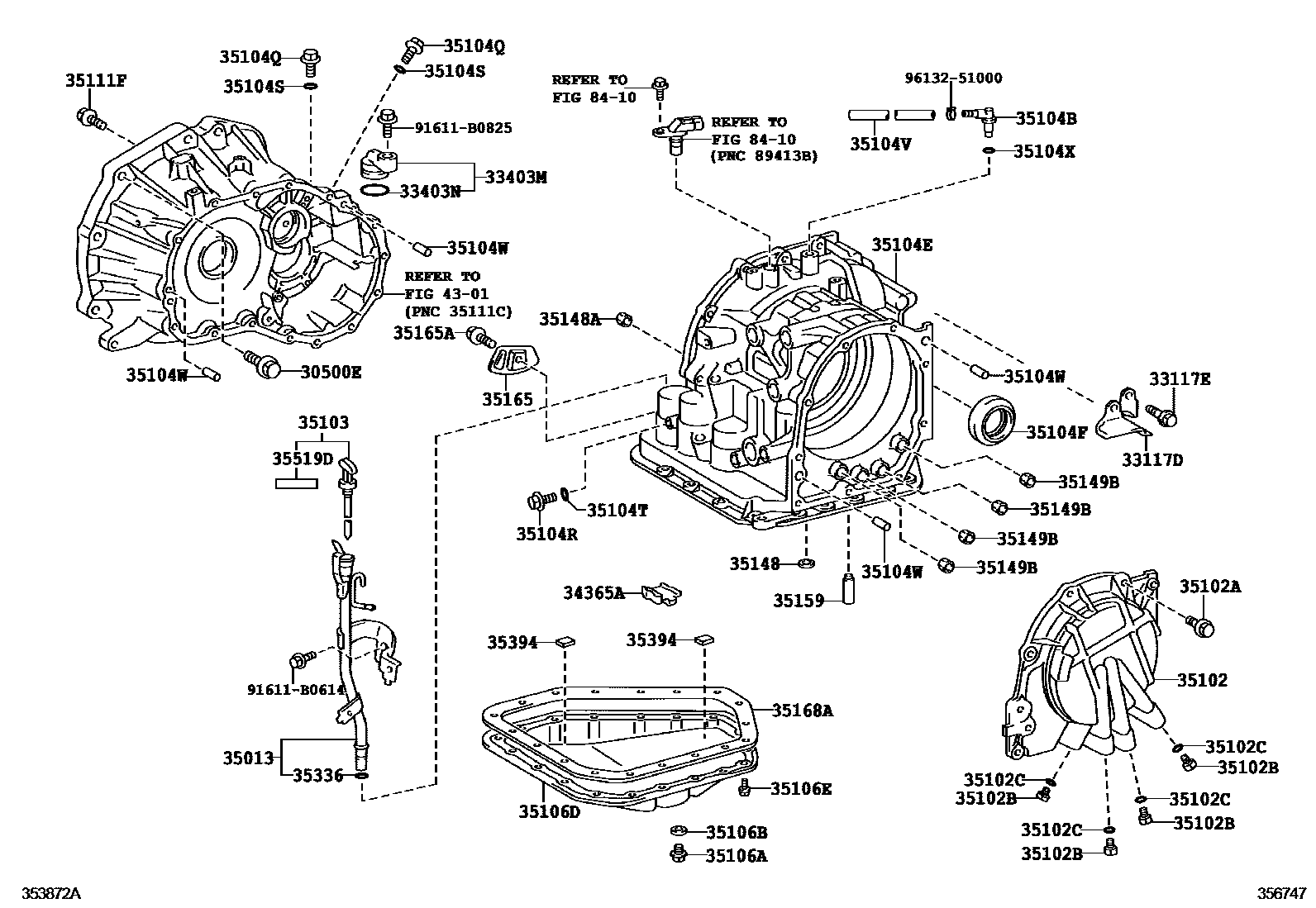 Toyota YARIS 变速器壳和油底壳(ATM) EPC diagram — 356747B