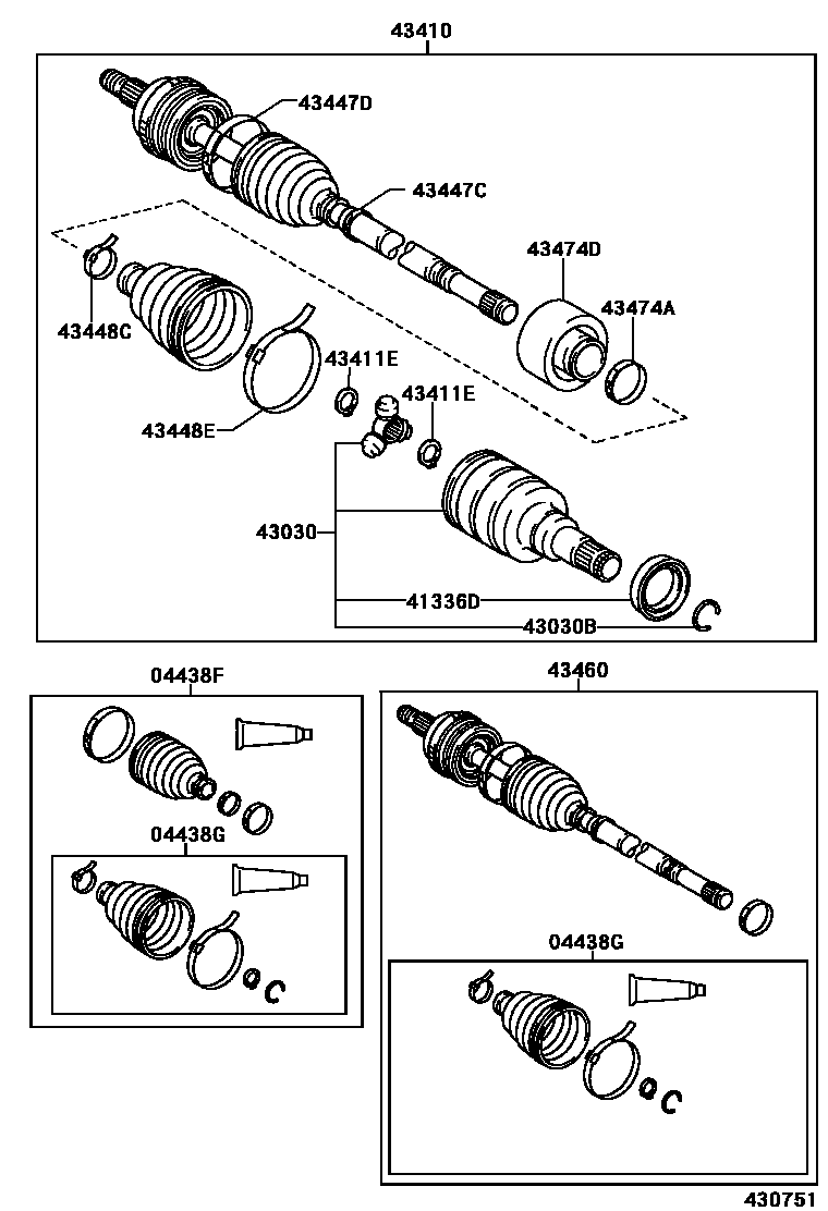 Toyota YARIS Front Drive Shaft EPC diagram — 430751
