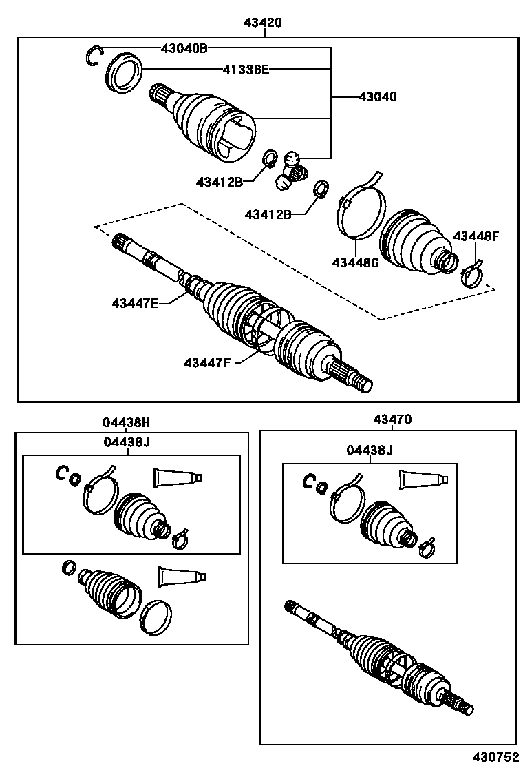 Toyota YARIS Front Drive Shaft EPC diagram — 430752
