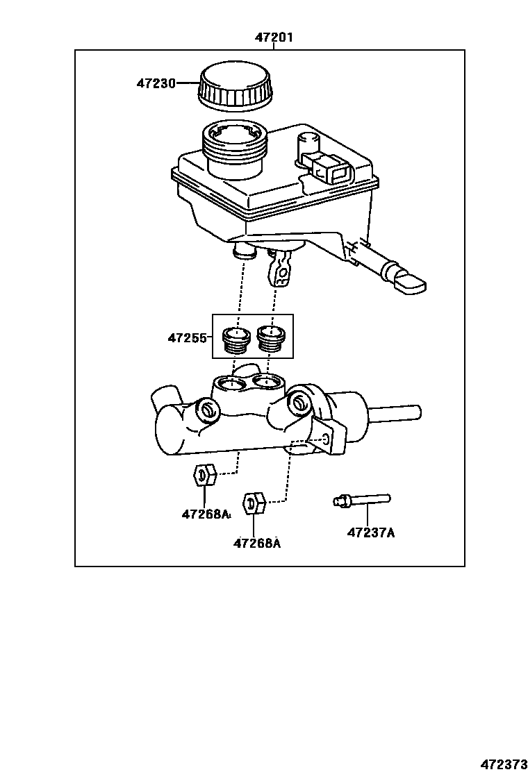 Toyota YARIS 制动总泵 EPC diagram — 472373
