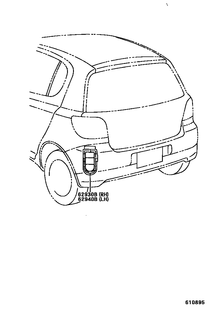 Toyota YARIS 车侧通风装置 EPC diagram — 610895