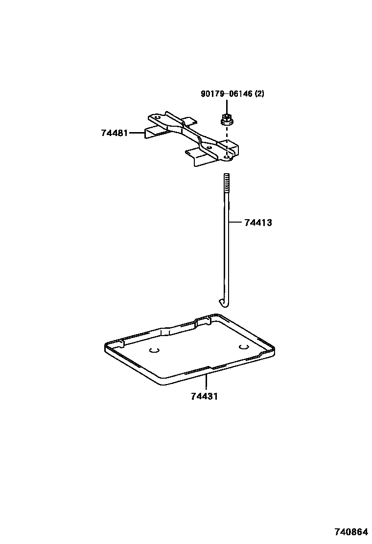 Toyota YARIS battery holder EPC diagram — 740864