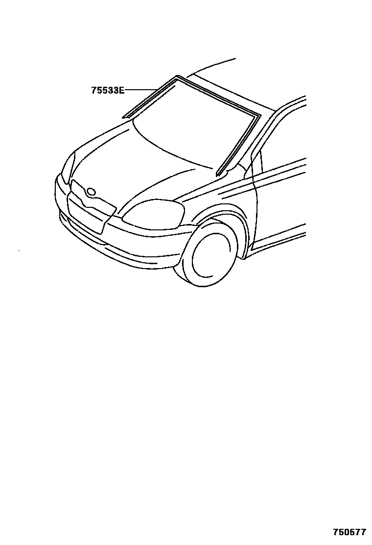 Toyota YARIS 前防护条 EPC diagram — 750577