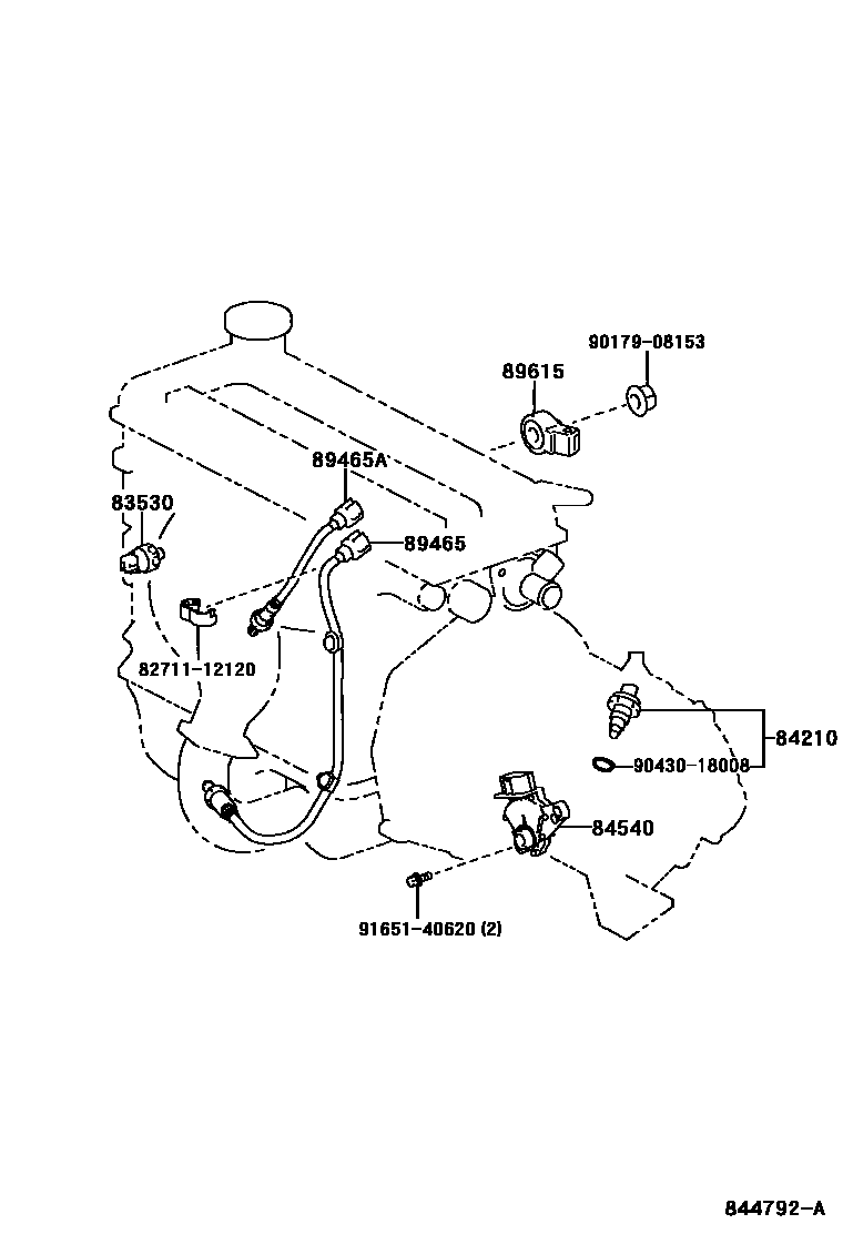 Toyota YARIS 开关和继电器和ECU EPC diagram — 844792A