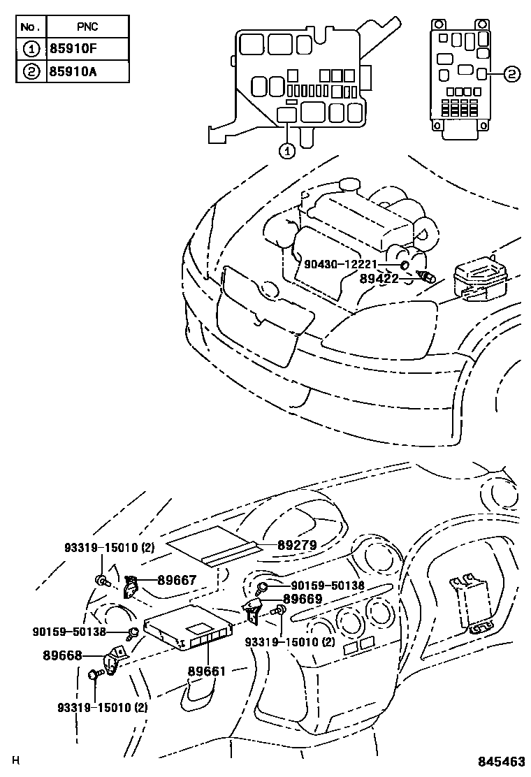 Toyota YARIS 电子燃油喷射系统 EPC diagram — 845463