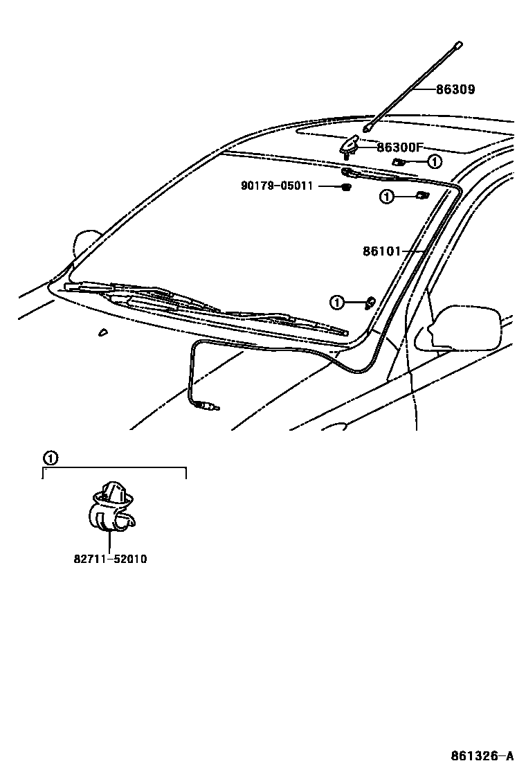 Toyota YARIS antenna EPC diagram — 861326A