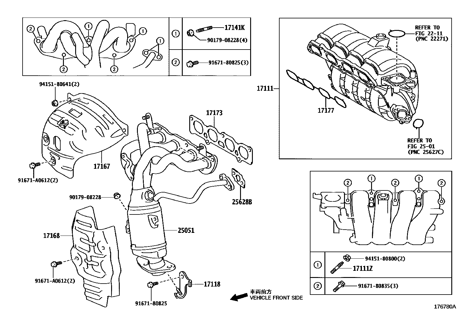 Toyota YARIS Manifold EPC diagram — 176780A